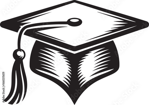 Graduation Cap Vector Illustration Symbolizing Academic Achievement and Success