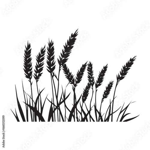 Natural Grass Silhouette Vector Graphic