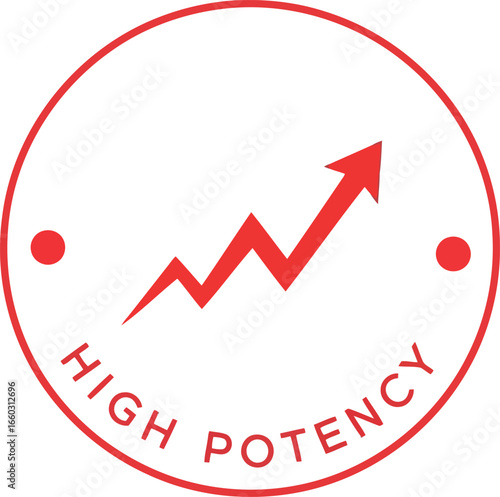 High potency growth arrow symbol business success metric upward trend vector