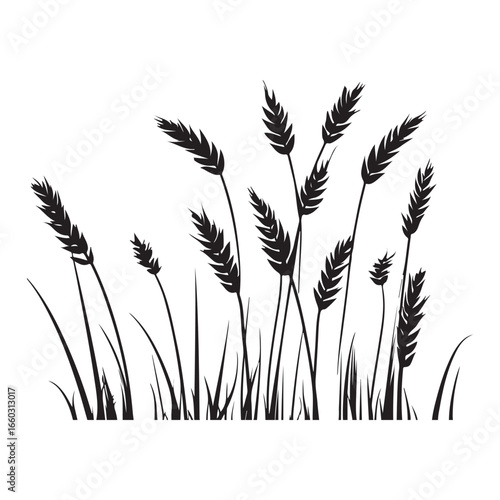 Natural Grass Silhouette Vector Graphic