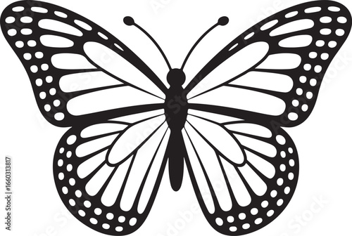 Detailed Butterfly Vector Illustration with Intricate Wing Patterns