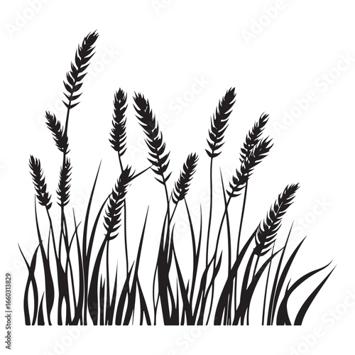 Natural Grass Silhouette Vector Graphic