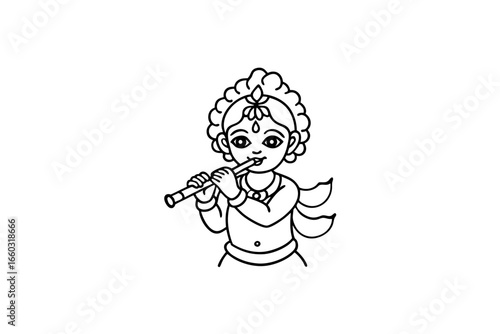 Little krishna with flute