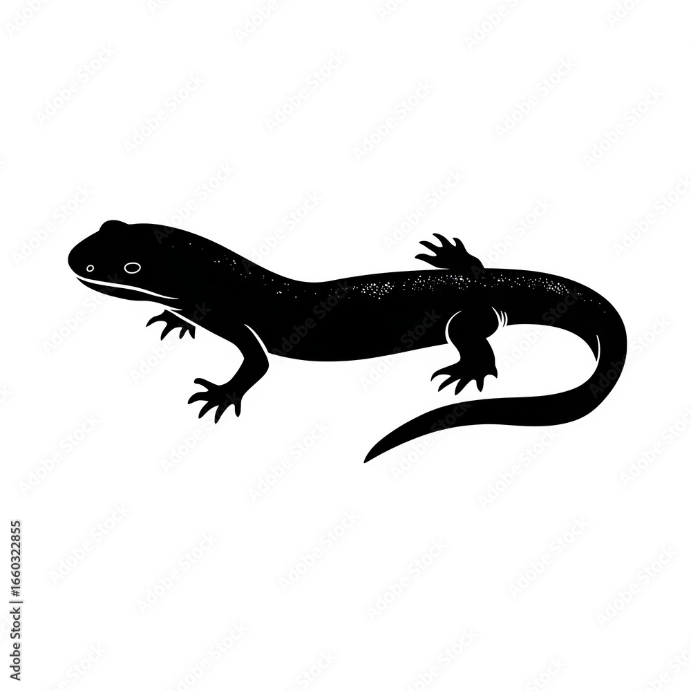Fototapeta premium White outlines amphibian illustration. Simple, minimalist vector for science, education, or design projects, branding, websites, and social media.