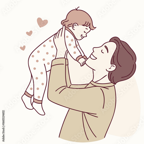 Father tenderly cradles his infant child in a loving embrace