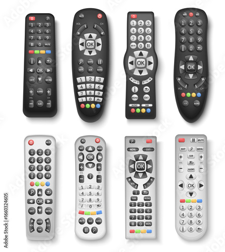vector illustration of different types of remote