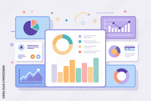 Dynamic data visualization dashboards showcasing key business metrics and financial reports for strategic planning and successful growth