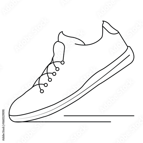Running shoe footwear sport sneaker casual fashion outline minimal trendy stylish design collection modern comfort icon vector illustration.