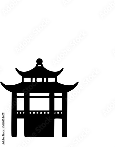 Korean Monochrome vector of black and white icon
