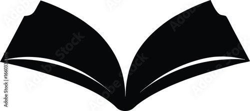 Open book silhouette isolated on white background