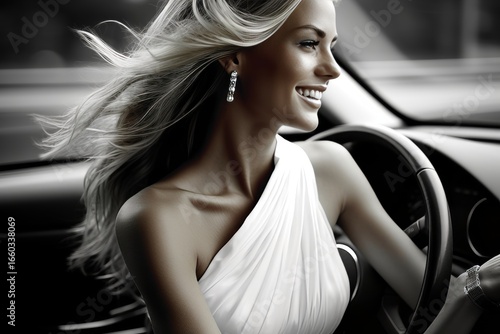 Close up portrait of a joyful girl with a bright smile, radiating happiness and positivity.