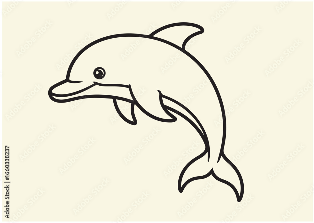 Fototapeta premium Dolphin line art Vector