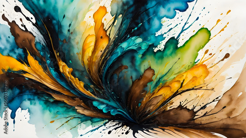 abstract fractal background. watercolor waves. wallpaper.