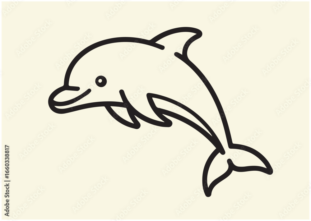 Fototapeta premium Dolphin line art Vector