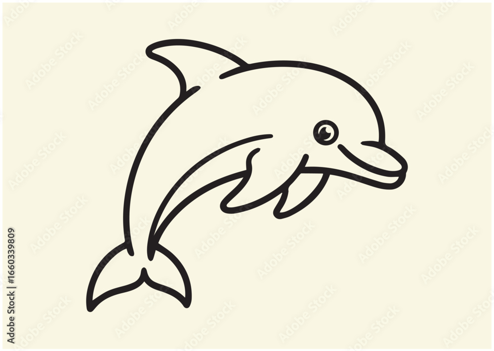 Fototapeta premium Dolphin line art Vector