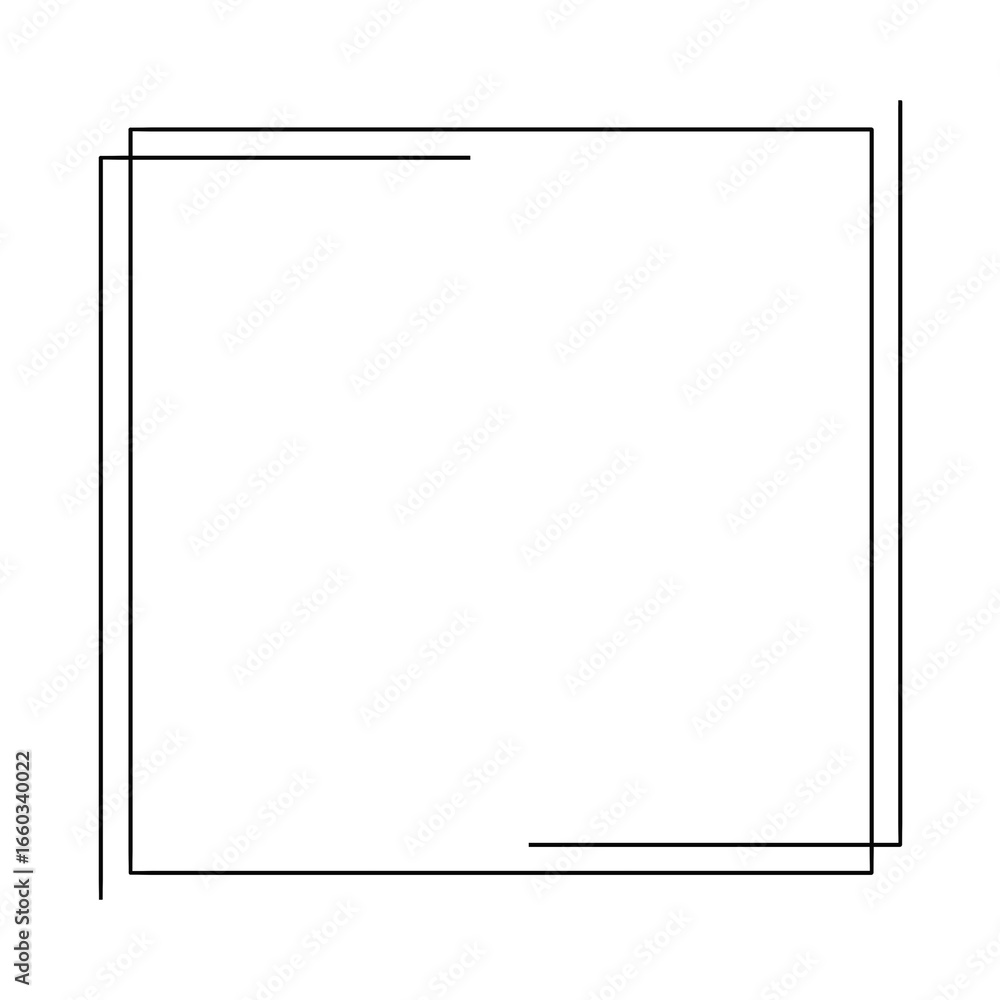 Obraz premium Black thin line square frame element..