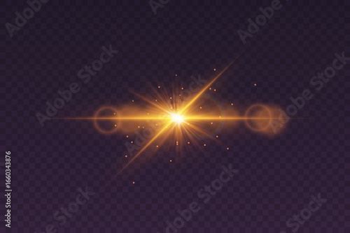 Shimmering light effect with golden sparkles and highlights.