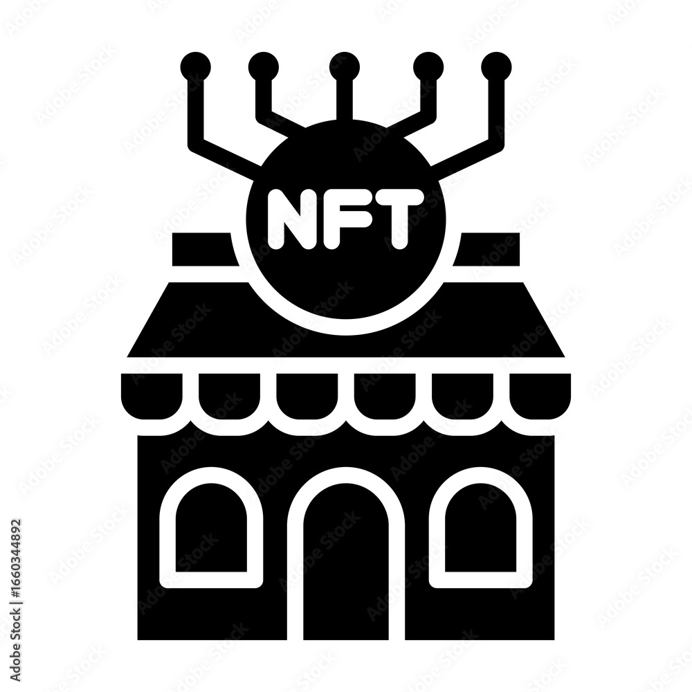 Obraz premium Nft Market Glyph Vector Icon