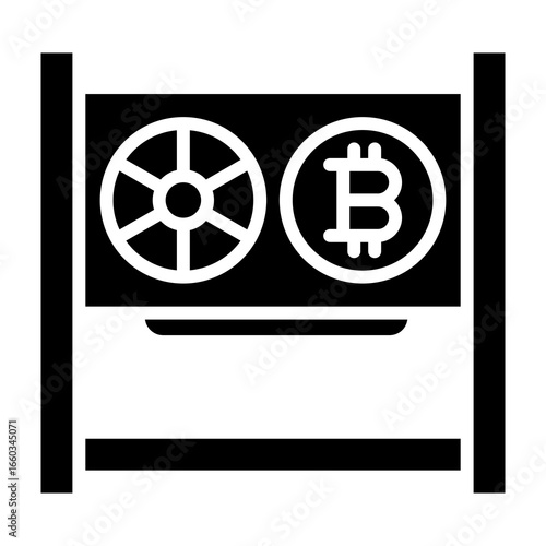 Mining Rig Glyph Vector Icon