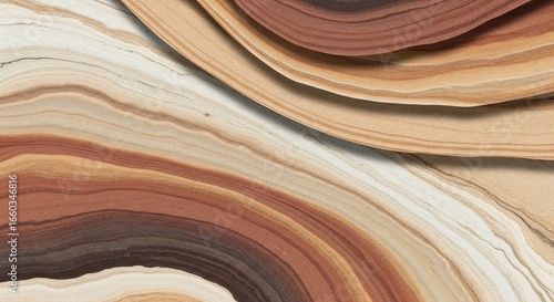 Earthy Abstract - Swirling Layers of Brown, Beige, and Cream Tones.