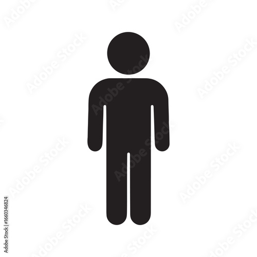 Male Silhouette Icon Vector on White Background