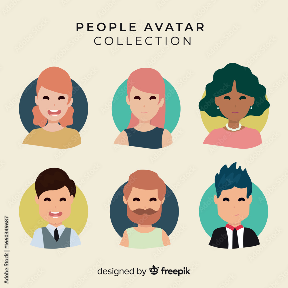 People Avatar Collection in Colorful Circles People Avatar Collection in Colorful Circles