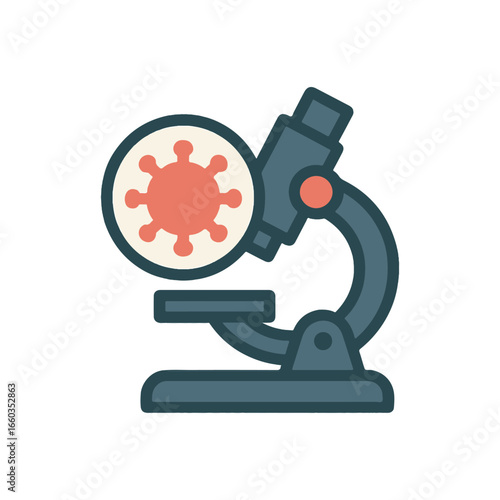 virus microscope icon color vector on white background
Vector color flat icon on white background