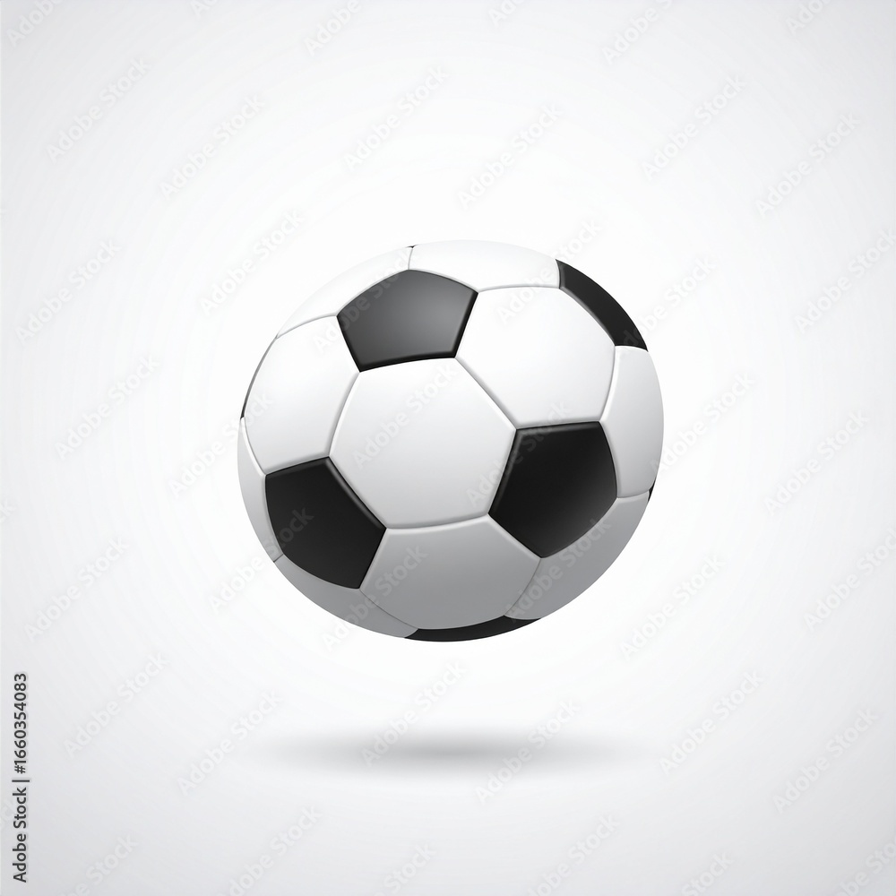 Obraz premium A classic black and white soccer ball with a modern, glossy finish