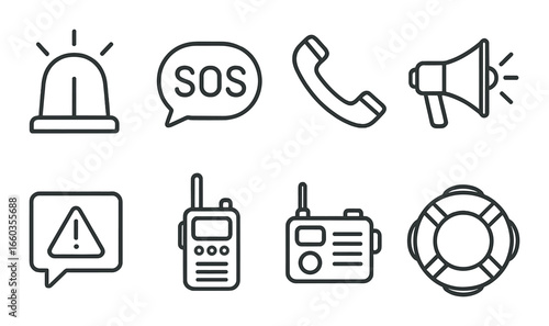 Essential safety gear icons: gloves, glasses, vest, helmet, boots, headphones, mask, harness