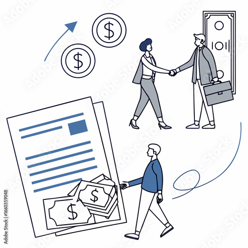 Business deal and financial growth