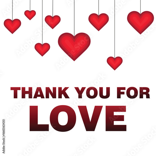 Thank you for love banner design with beautiful