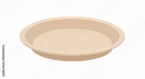 Illustration of a beige paper plate, perfect for serving food and displaying culinary creations.