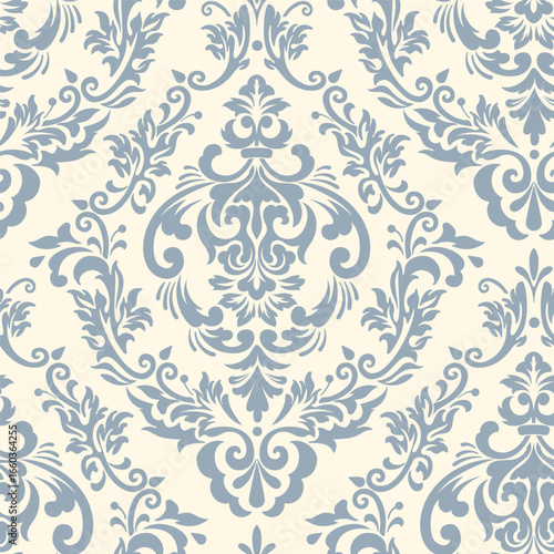 Damask modern seamless pattern element. Vintage classical old fashioned damask ornament, seamless texture for wallpapers, textile.