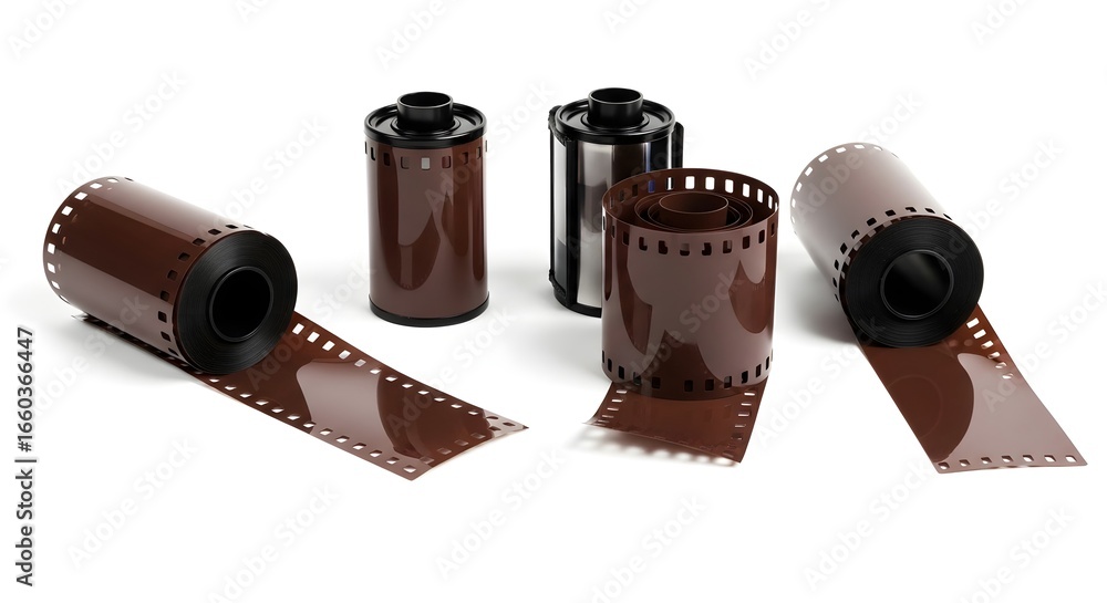 custom made wallpaper toronto digitalVintage 35mm Film Canisters and Reels on White Background