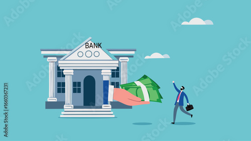 business loan, Bank offer money loans for business capital with an agreement, restore business financial stability using bank loans, business owner receives capital loan from the bank
