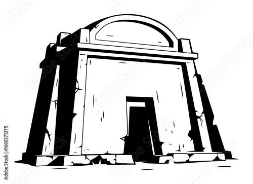 Desert Tomb Entrance – Bold Vector Illustration