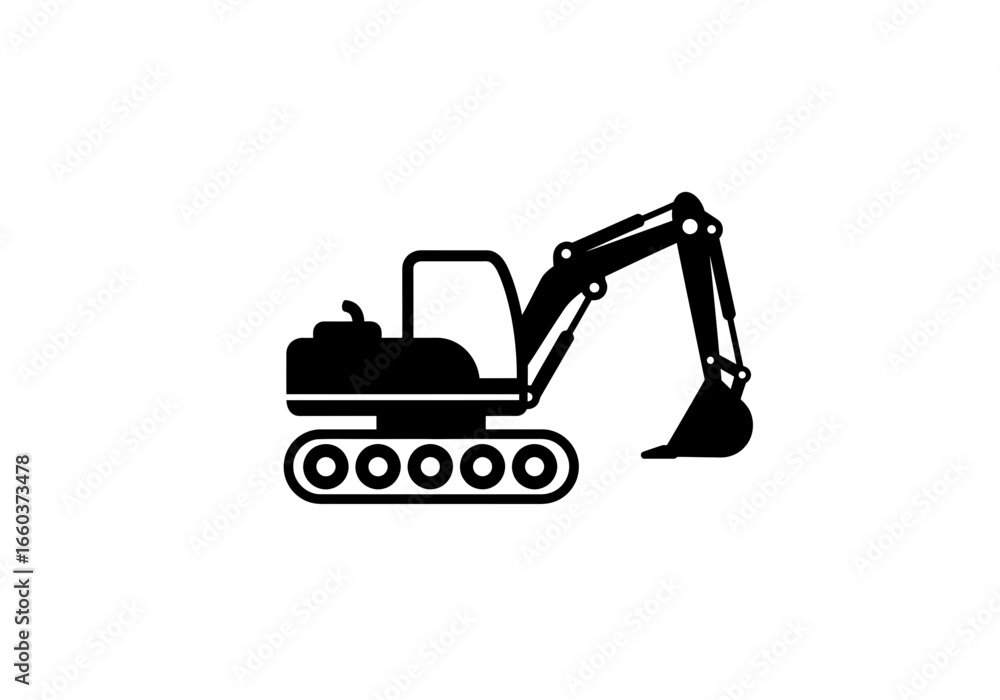Naklejka premium excavator on a white background