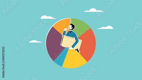 data analyst illustration, Financial Analyst Or Consultant, analysis of economic growth graphs, business growth analysis, businessman analyze data with magnifying glass and company document
