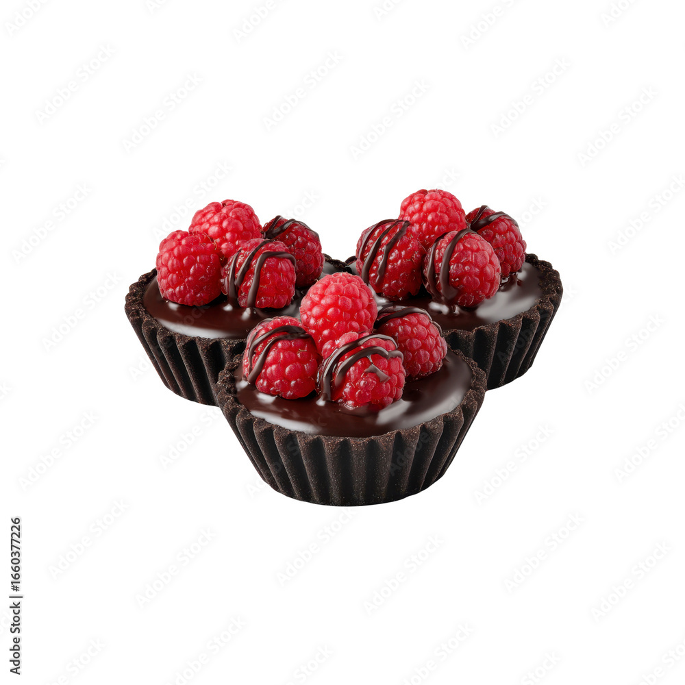 Obraz Delicious Chocolate Raspberry Tarts - Sweet Treat Photography