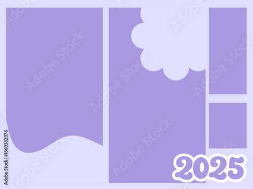 Aesthetic Purple 2025 Photo Collage Layout