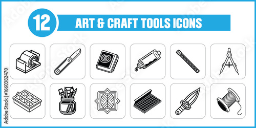 Art And Craft Tools Icons