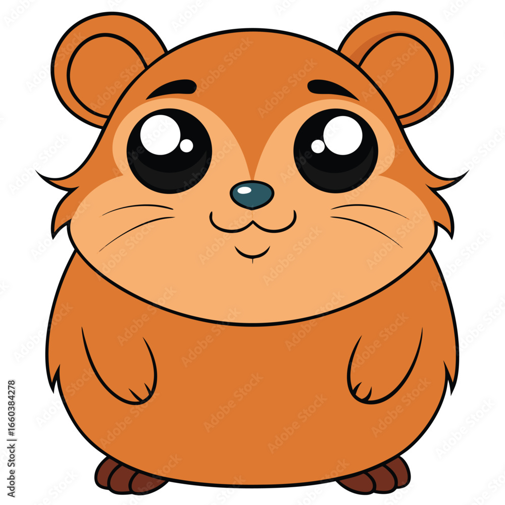 Obraz premium Cute orange and white hamster isolated on white background. stock illustration