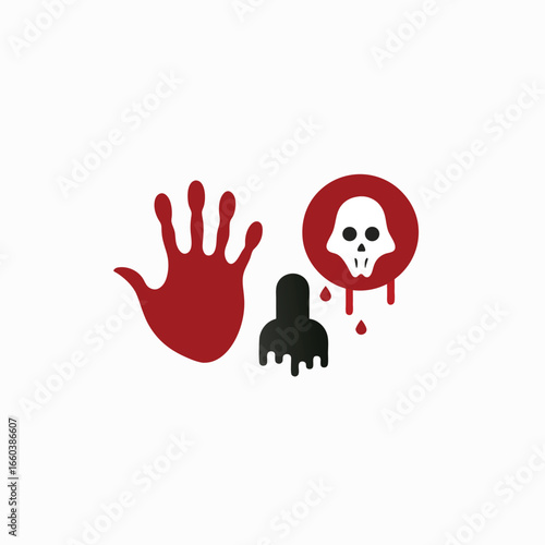 Spooky bloody handprint for halloween celebrations and horror themes