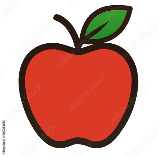 Modern Flat Apple Illustration—Warm Fruit Symbol for Organic Products, Apps, and Stickers