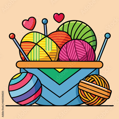 illustration of knitting needles