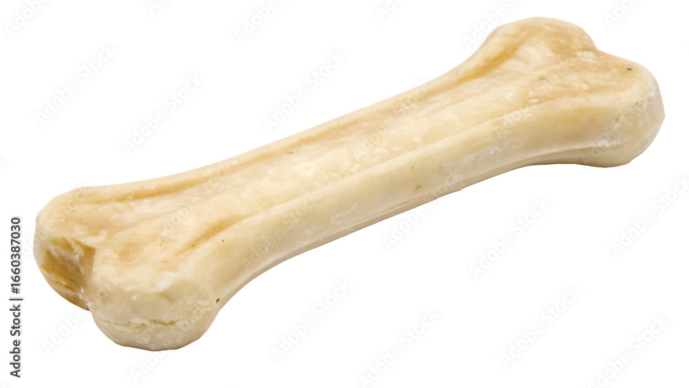 Fototapeta premium Dog bone cut out isolated on white background PNG. AI GENERATED.