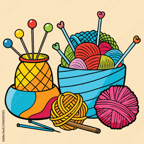 A vector illustration of a colorful Easter basket filled with sweets, fruits, and a birthday cake
