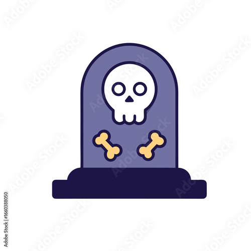 Obraz na plátne Halloween tombstone and grave outline design