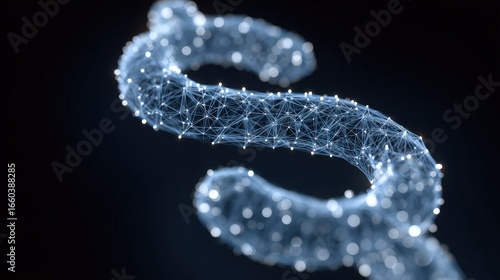 Abstract Concept of Interconnected Glowing Nodes in a 3D Space for Digital Background Design