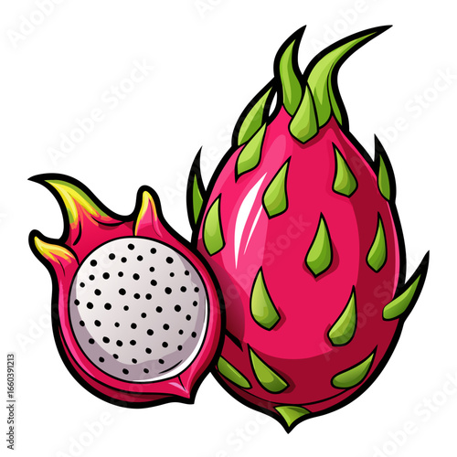 vector illustration of a dragon fruit